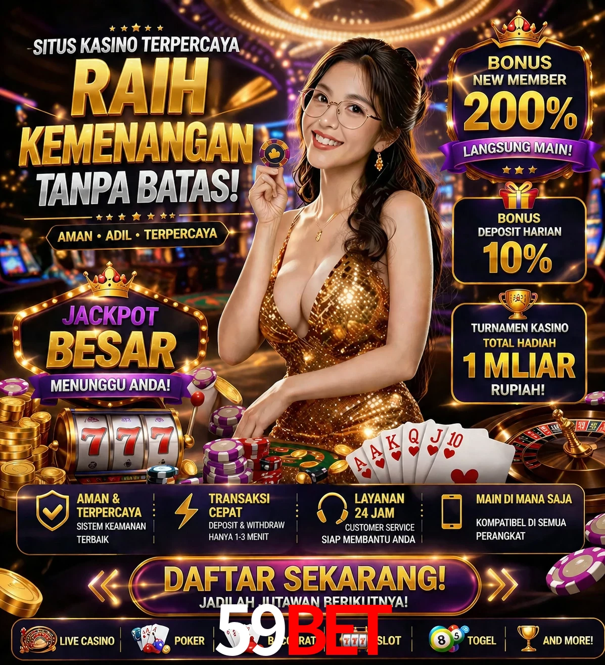 Roleta e blackjack 59bet